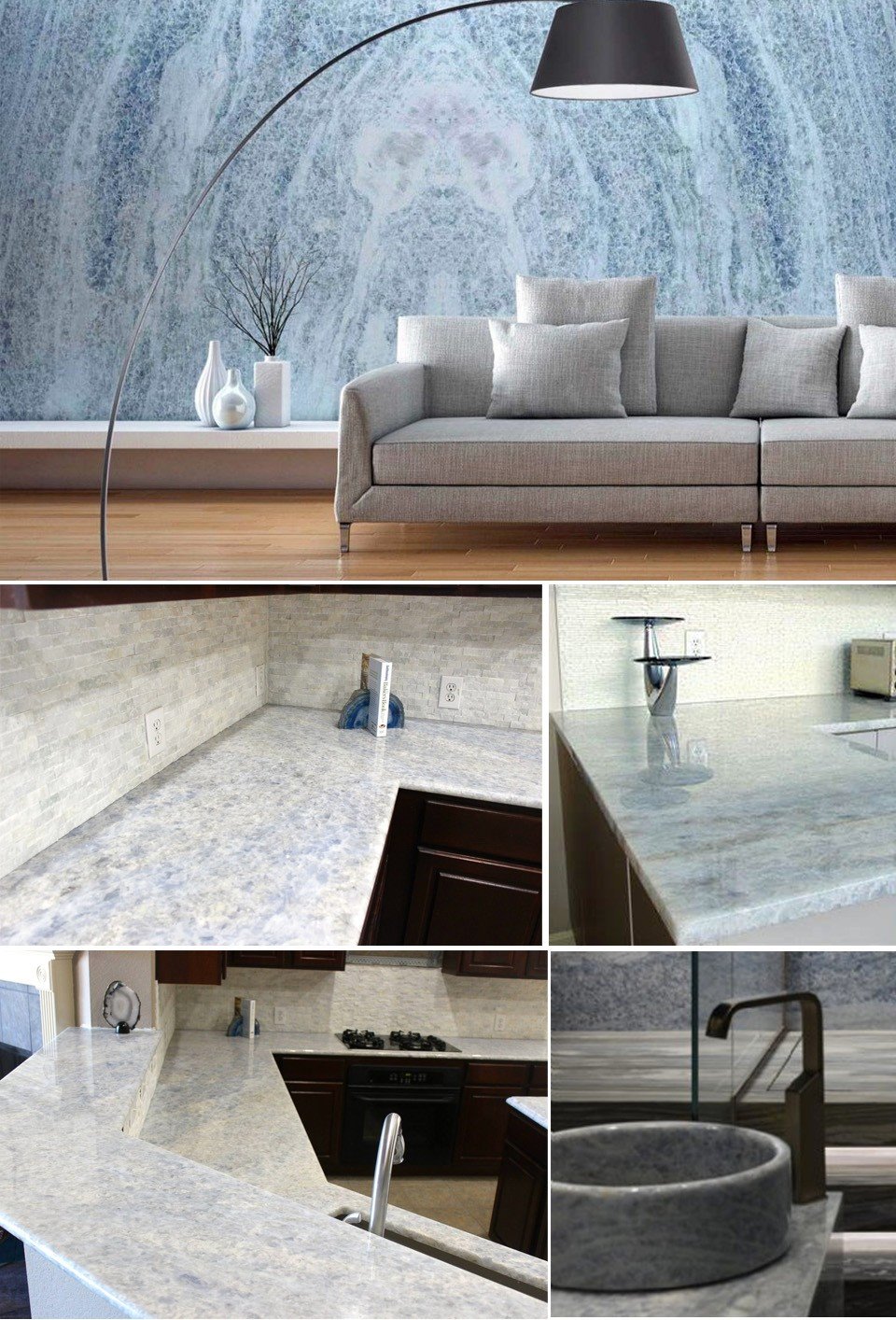 Brazilian Calctie Azul Blue Marble Tiles For Indoor Application | KA UNITED