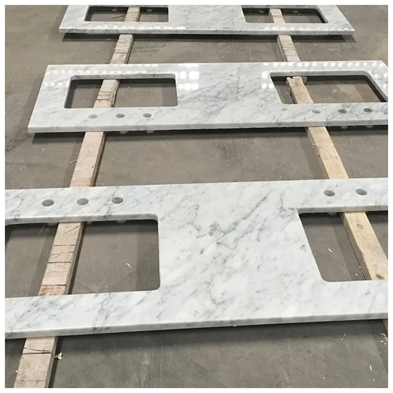 White Carrara Marble Vanity Countertops Double Sinks White Carrara Marble Vanity Countertops Double Sinks