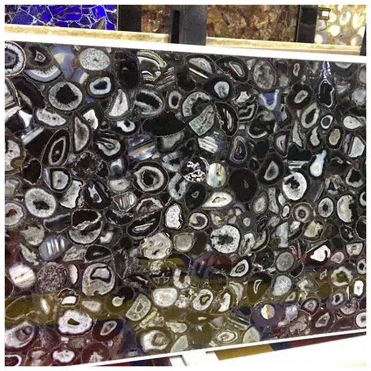 Semiprecious Stone Black Agate Slabs