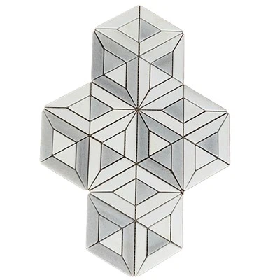 White Marble jeyometrik mozayik mozayik