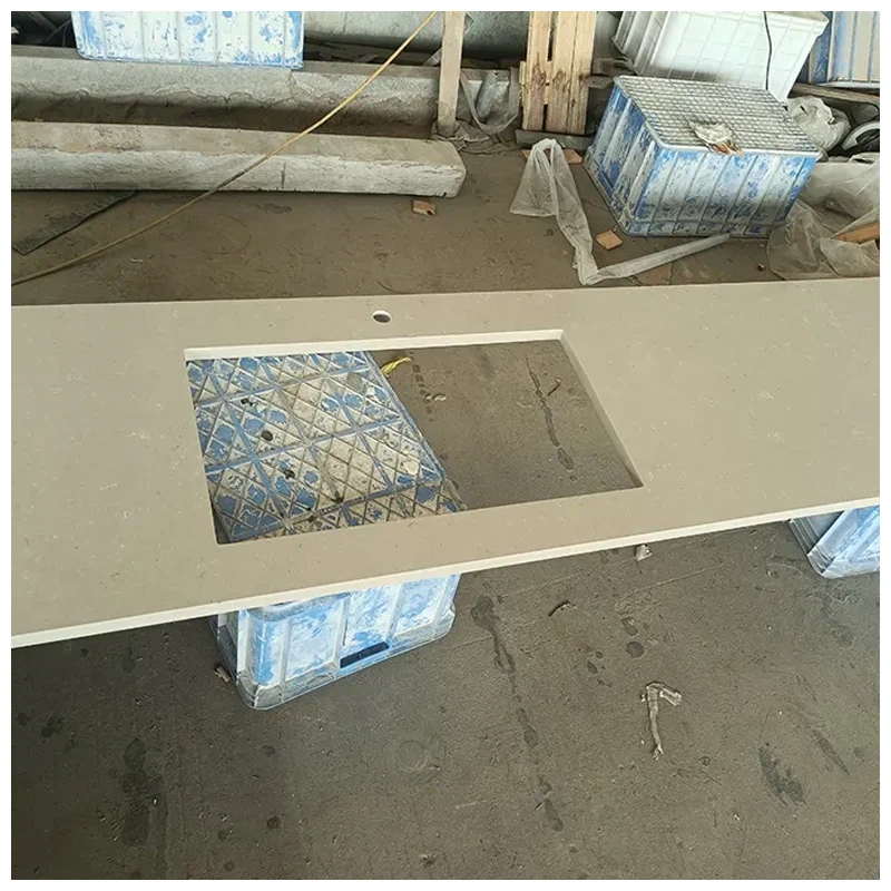 Beige Quartz Kitchen Countertops and Bench Tops