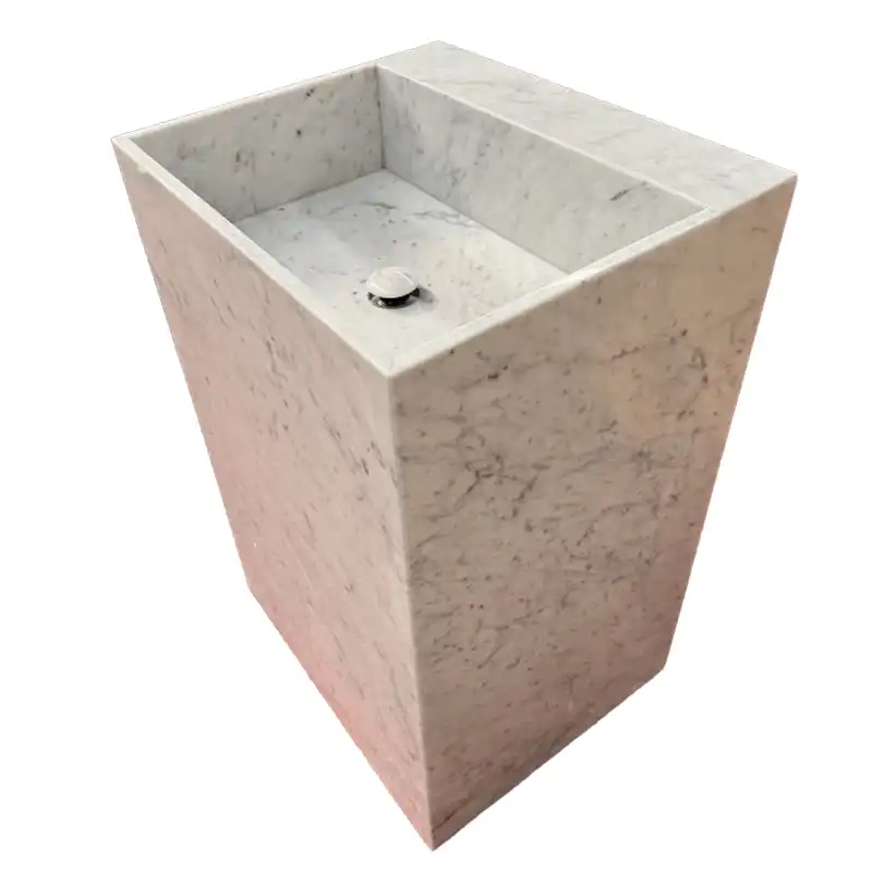Carrara Marble Pedestal Lavabo