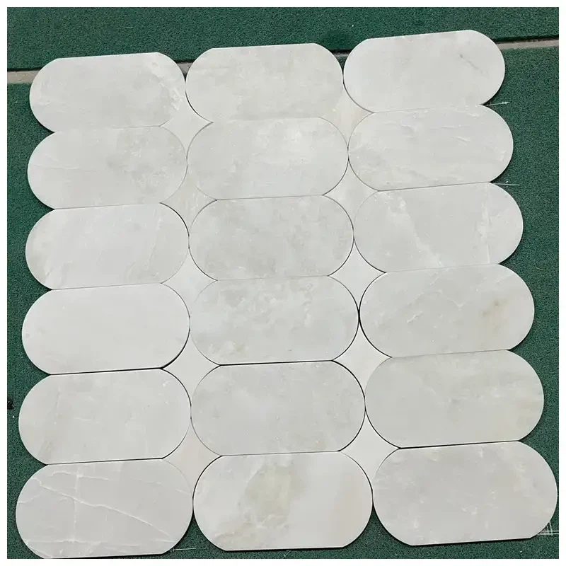 Namibia Rhino Marble Oval Shape Mosaic Tiles