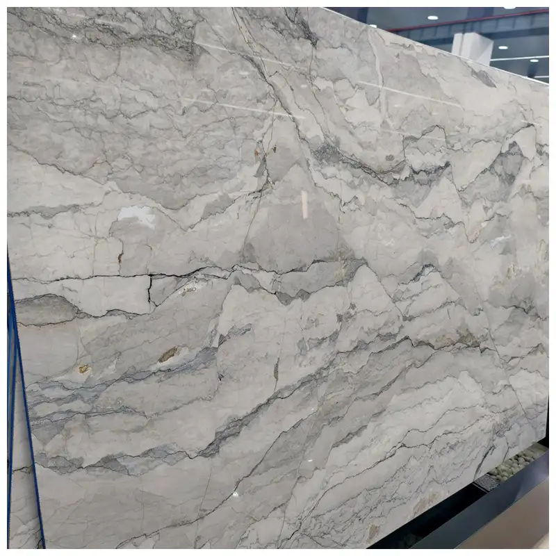 White Camouflage Marble Slab
