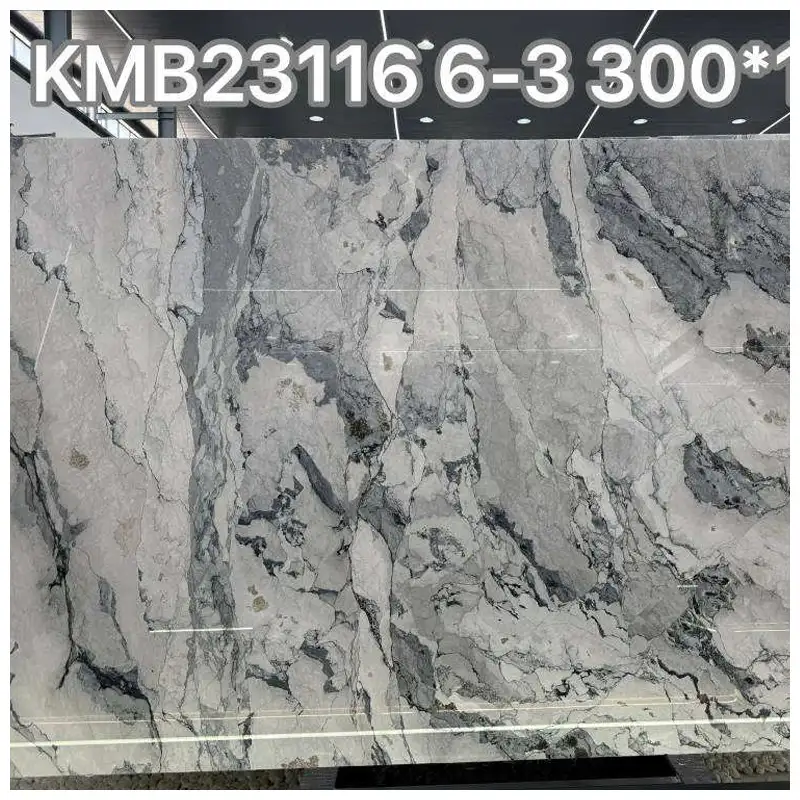 White Camouflage Marble Full Slab