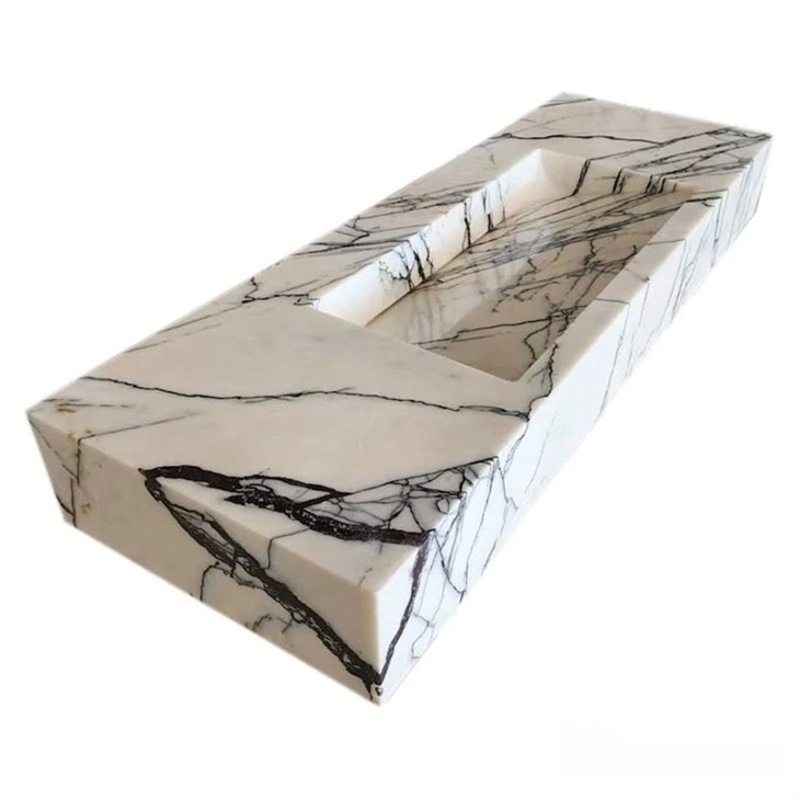 Milas Lila Marble Wall Hung Basen