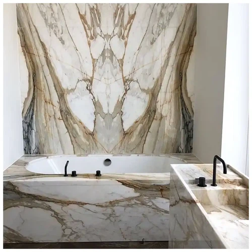 Calacatta Oro Marble Bookmatched Bathroom Designs Calacatta Oro Marble Bookmatched Bathroom Designs