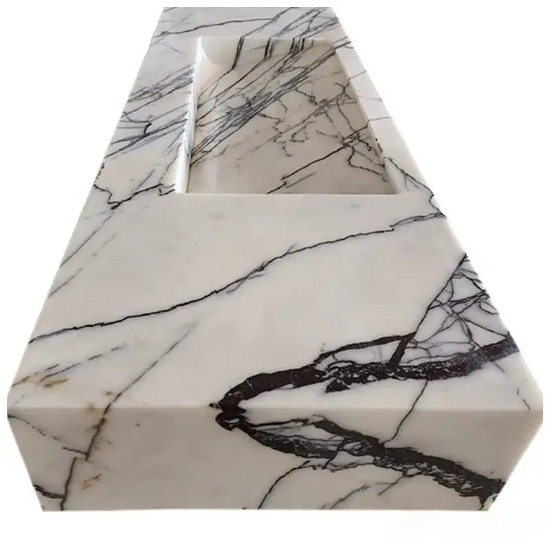Milas Lilac White Marble Wall Hung Vanity Basins Milas Lilac White Marble Wall Hung Vanity Basins