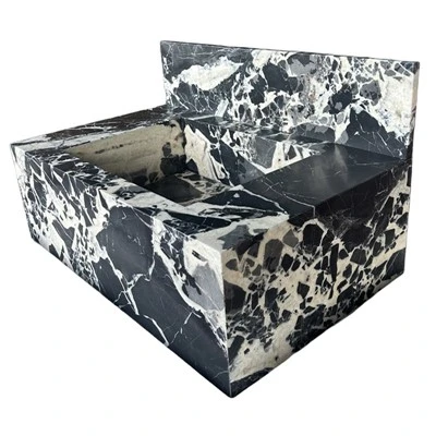 Noir Grand Antique Marble Vanity Lavabo