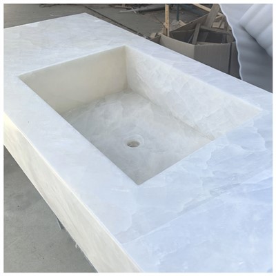 Blan Cristallo Quartzite Vanity Tops