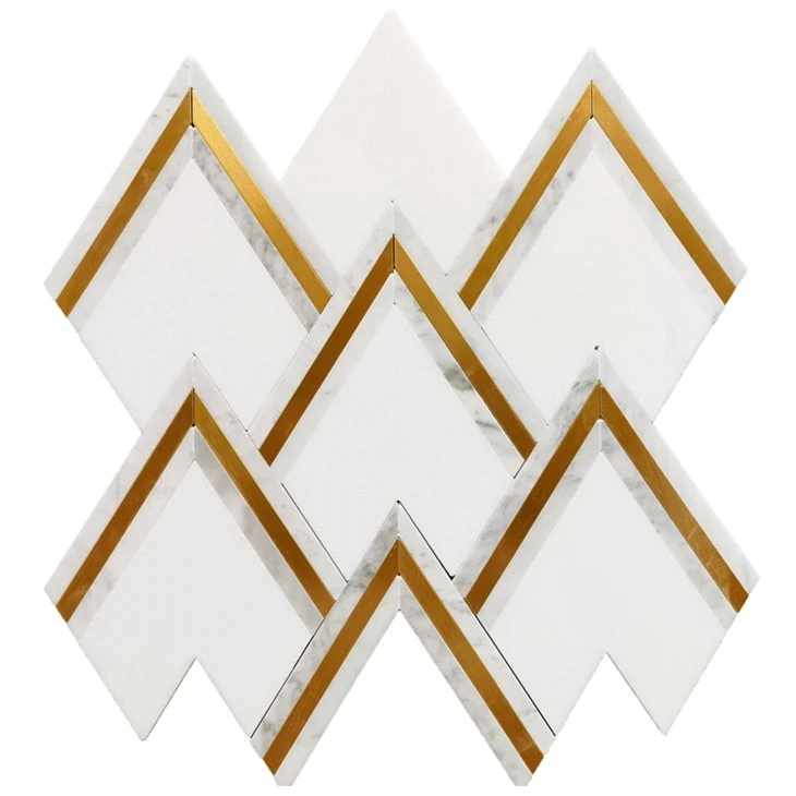 Thassos Carrara Marble an kwiv Waterjet mozayik mozayik